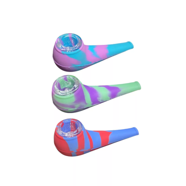 Producto - PIPA SILICONA RECTA C/CAZOLETA VIDRIO COLORES
