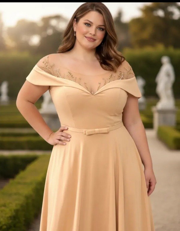 Producto - Vestido largo con pedrería Talle grande - 8