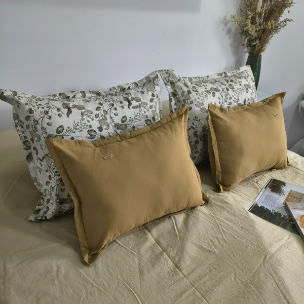 Producto - Combo x4 Almohadones - 50x60 Flores + 40x50 Kaqui - Tela Tusor - 1