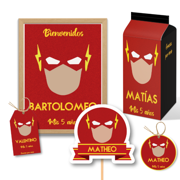 Producto - kit imprimible FLASH personalizado