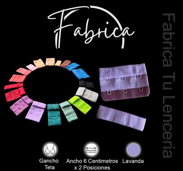 Producto - Gancho de tela Lavanda 6cm x 2 posiciones (por unidad)