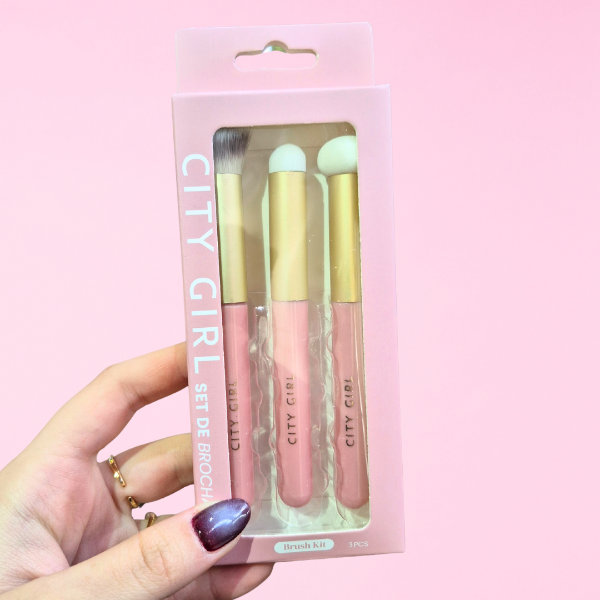 Producto - SET DE 3 BROCHAS DE MAQUILLAJE  CITY  GIRL