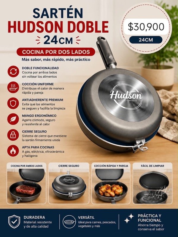 Producto - Sartén hudson doble 24cm - 0