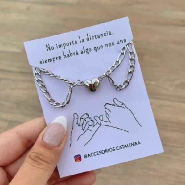 Producto - Pulseras de acero quirúrgico con imán de corazón I