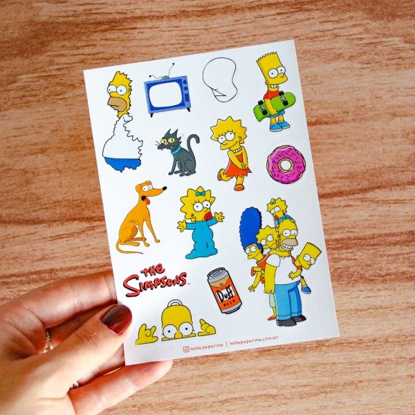 Producto - Plancha de stickers - Los Simpson