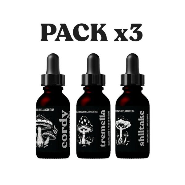 Producto - Pack x3 Doble Extracto 30ml Cordyceps Tremella Shiitake