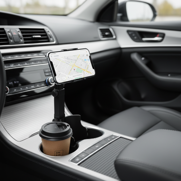 Producto - Soporte Para Celular Magnético Para Auto Portavasos Con Organizador HL148. - 1