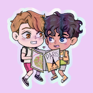 Producto - Stickers Holograficos - Heartstopper - Nick y Charlie