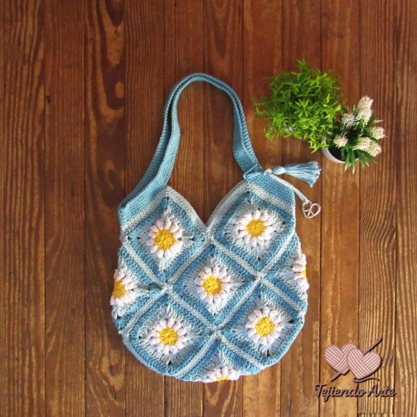 Producto - Bolso Flora Celeste
