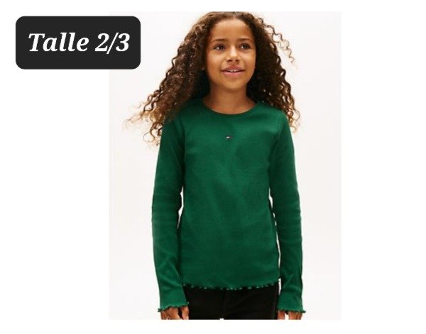 Remera manga larga Tommy Hilfiger talle 2/3 verde