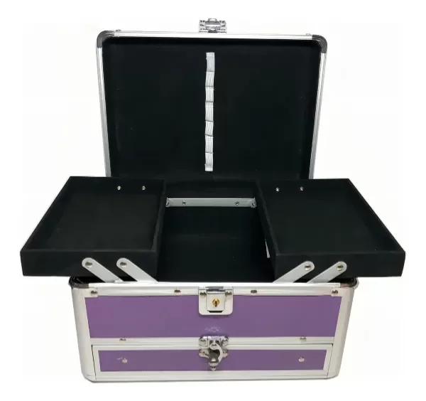 Producto - MALETIN ALUMINIO VIOLETA 2 BANDEJAS - 1