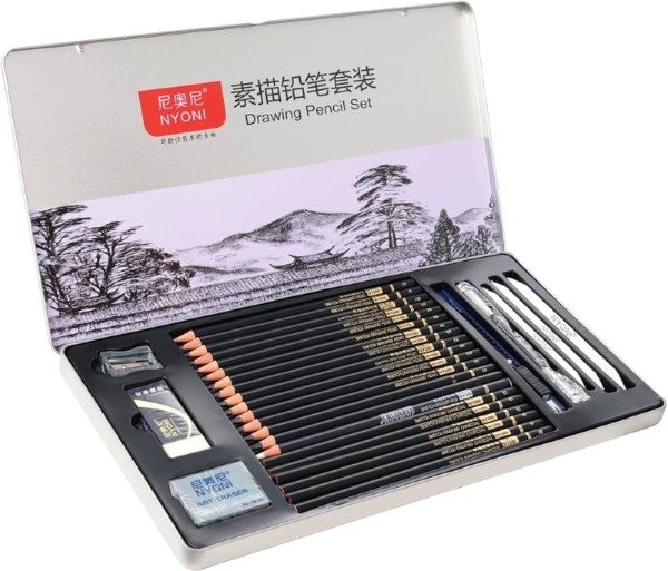 Producto - Set de Dibujo Nyoni Drawing Pencil Set  Lata Metálica