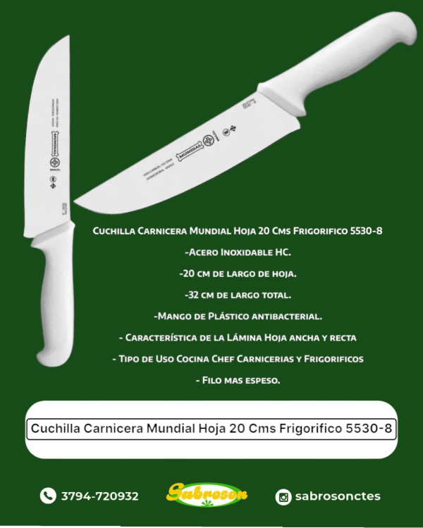 Producto - Cuchillo Carnicero Mundial Hoja 20cm 5530-8 Acero Inox Color Blanco - 1