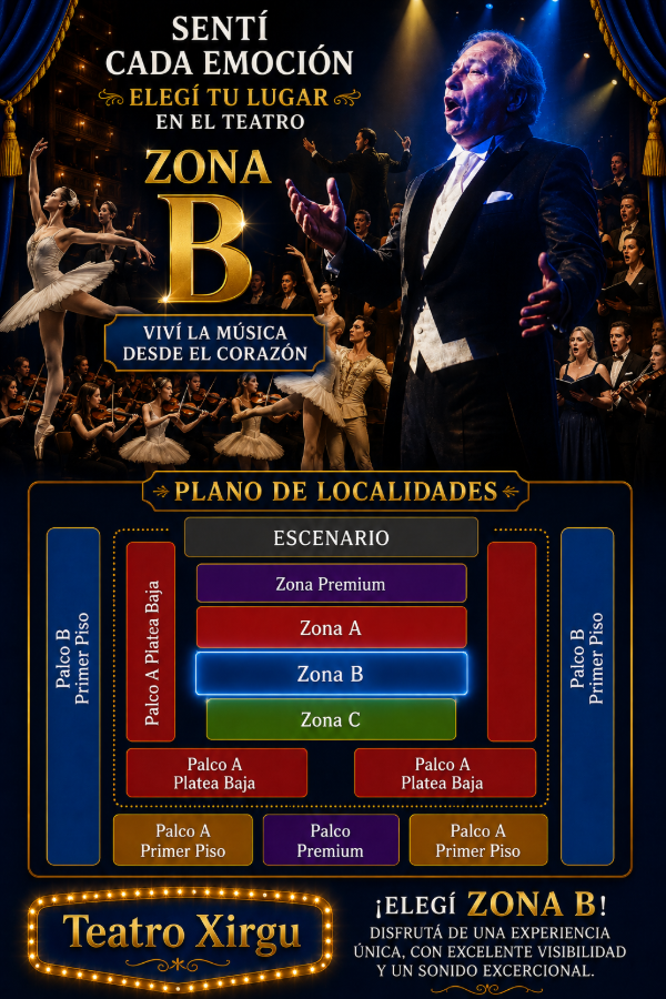 Producto - Entradas para el show ZONA B en TEATRO MARGARITA XIRGU