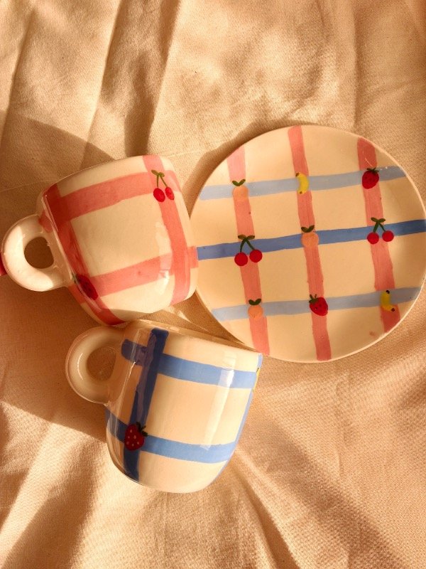 Producto - Set 4 tazas + plato 17 cm - 0
