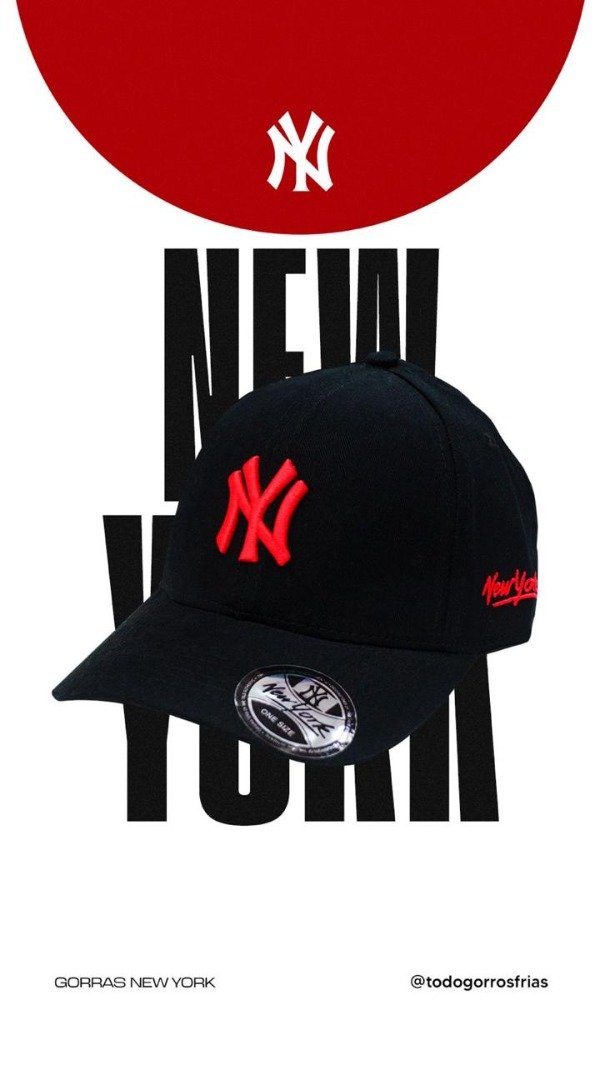 Producto - GORRA NEW YORK LOGO ROJO TOTAL BLACK