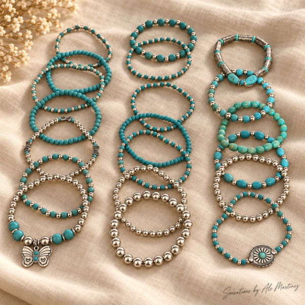 Producto - Pulseras elastizadas línea turquesa - 5