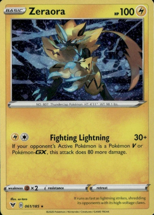 Producto - Zeraora - 061/185 - Vivid Voltage - Holo Cosmos Knock Out Collection