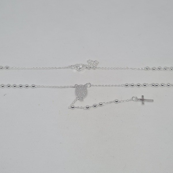 Producto - Rosario acero blanco x45cm
