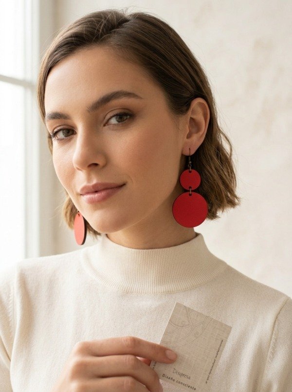 Producto - Aros Moneda Doble / Rojo Fuego - 0