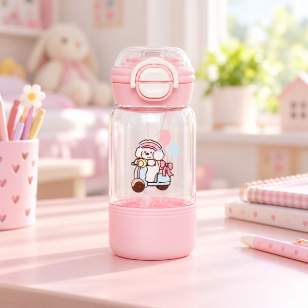 Producto - BOTELLA PLASTICA INFANTIL HAPPY TIME CON SORBETE Y PICO 600ML - 3