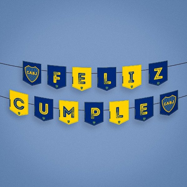 Producto - Banderín Feliz Cumple Boca Juniors Futbol Guirnalda - 1