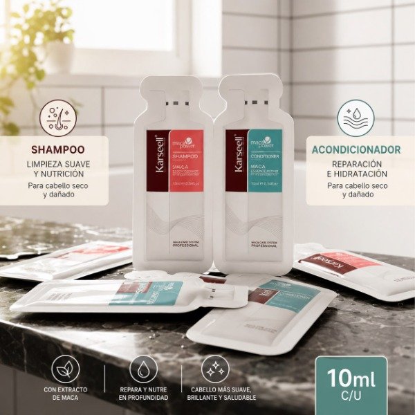 Producto - sachet shampoo y acondicionador karsell x5u