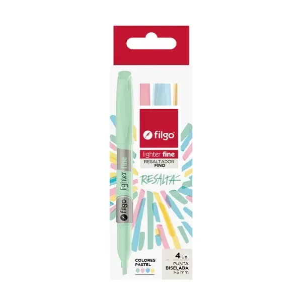 Producto - RESALTADOR FILGO LIGHTER FINE PASTEL X4