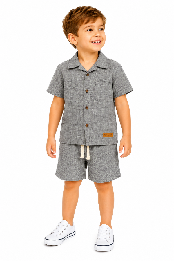Producto - CONJUNTOS LINO BEBÉ CAMISA Y SHORT LISOS - 1