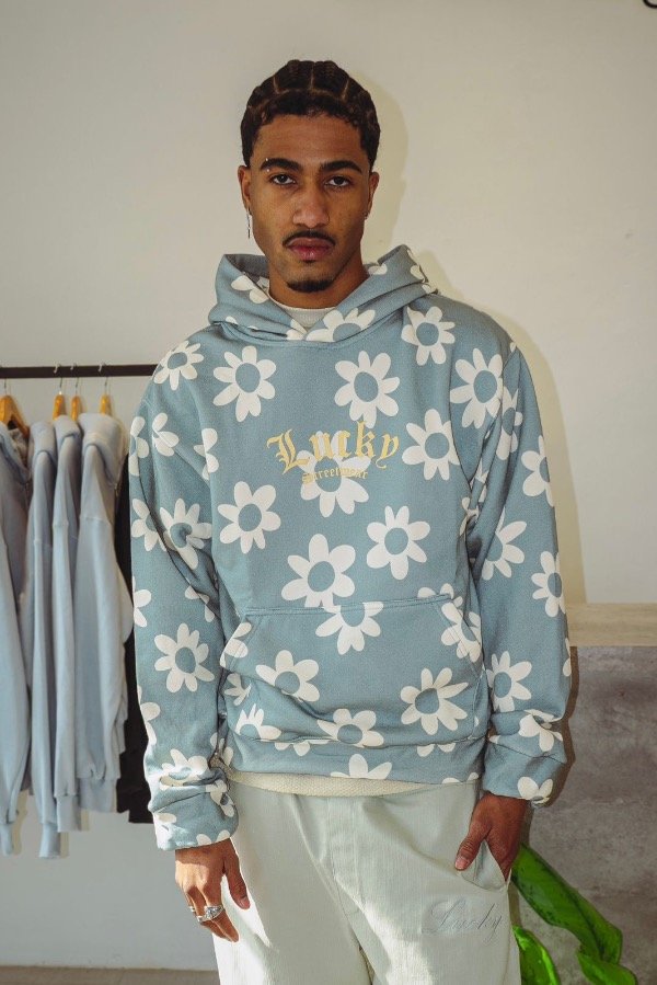 Producto - Hoodie Flores Celeste