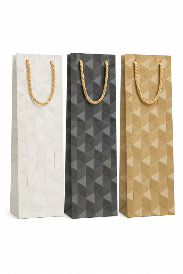 Producto - BOLSA P/VINO C/DETALLES DORADOS
