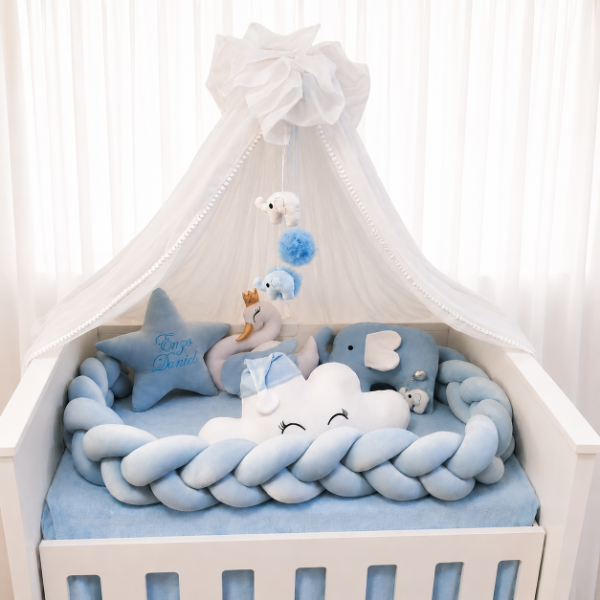 Producto - Set de Chichoneras para Cuna Plush - Nelly (Celeste) - 2