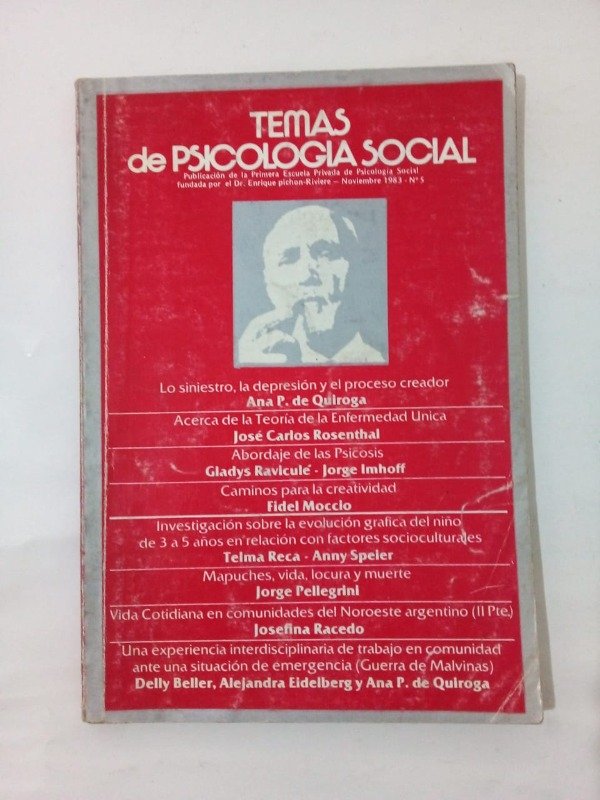 Producto - Temas de psicología social #5 - Noviembre 1983 - P de Quiroga Rosenthal Imhoff