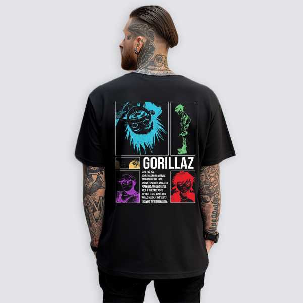 Producto - Remera Oversize Gorillaz Poster Aesthetic