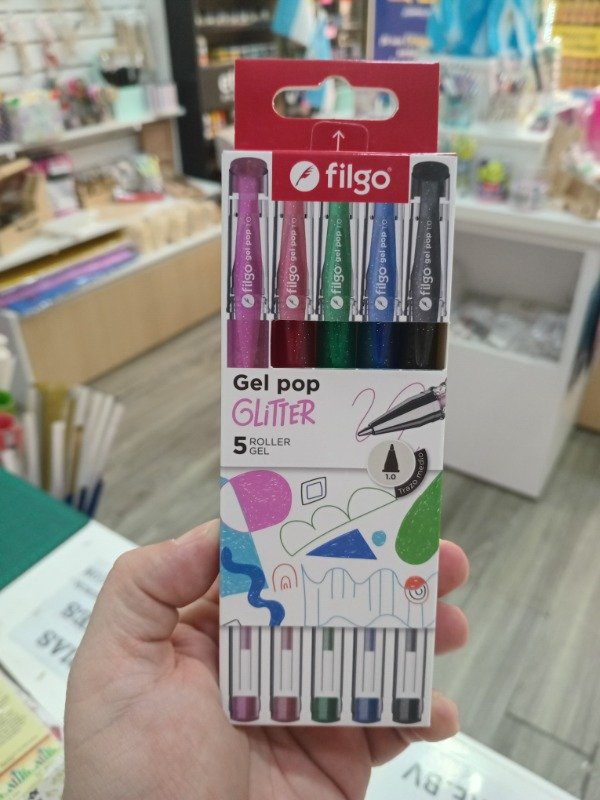 Producto - BOLIGRAFO FILGO GEL POP GLITTER X 5 UNIDADES