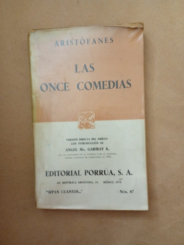 Producto - Las once comedias - Aristófanes - Porrúa 1970