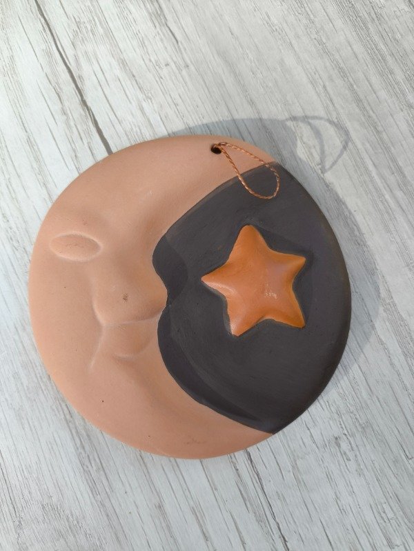 Producto - Colgante Luna y Estrella en Cerámica Artesanal