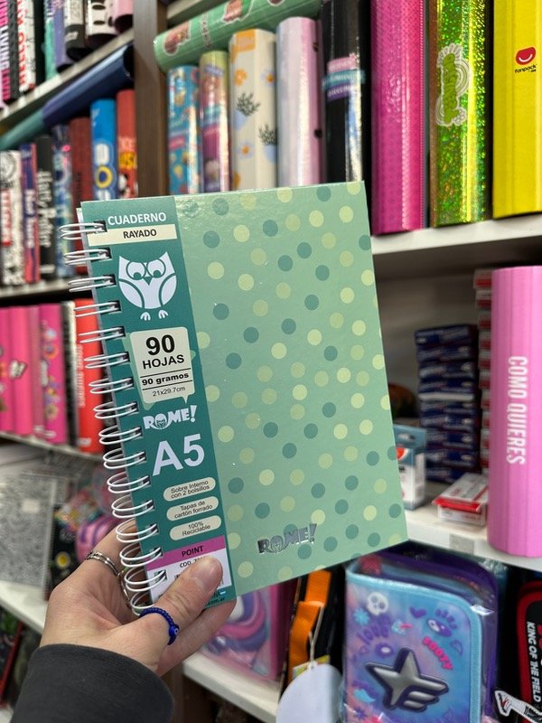 Producto - Cuaderno A5 Point Verde Rayado