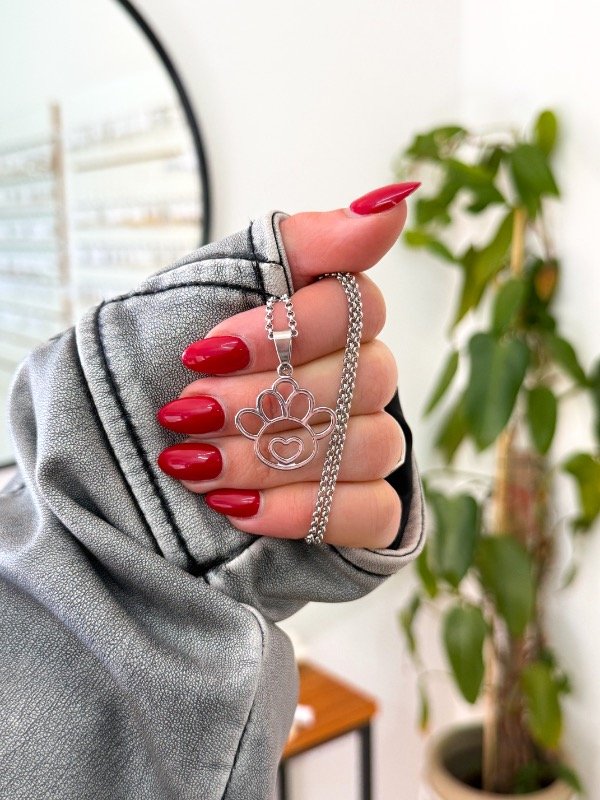 Producto - Cadenita acero quirúrgico corazón huellita