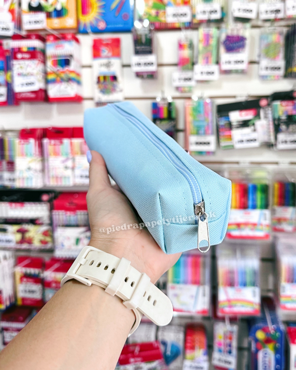 Producto - Cartuchera tubo mediano celeste