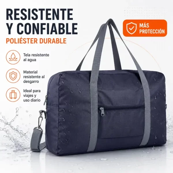 Producto - BOLSO PLEGABLE GRANDE DE VIAJE TELA SEMI IMPERMEABLE NEGRO 45X30X14 - 1