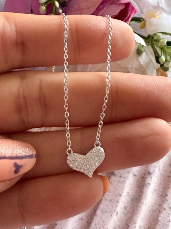 Producto - Collar corazón con circonias (plata 925)