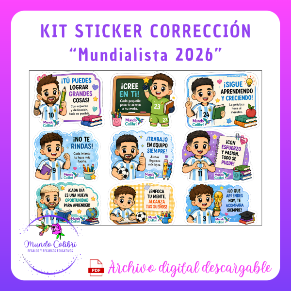 Producto - Kit Stickers de Corrección "Mundialista 2026" - 1
