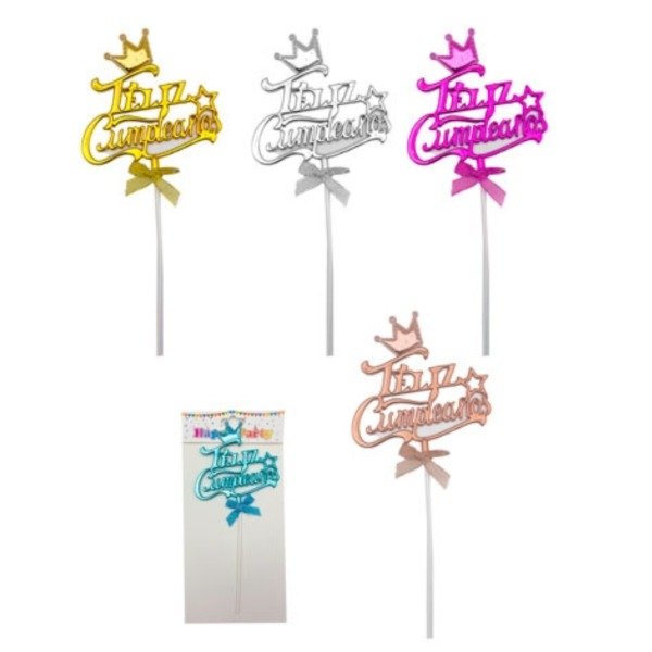 Producto - Cake topper feliz cumpleaños corona
