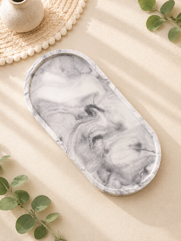 Producto - Bandeja grande marmolada cemento blanco
