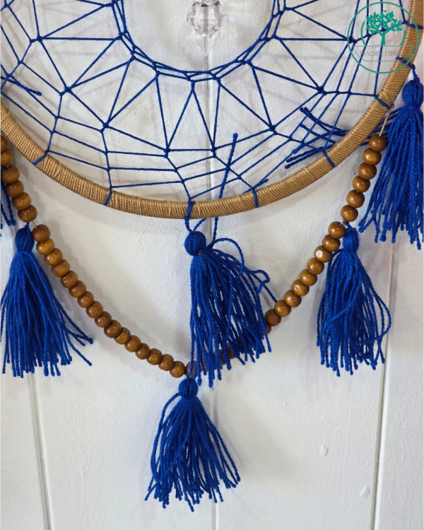 Producto - Atrapasuños C/Cuentas de Maderas Azul y Cristales - 1