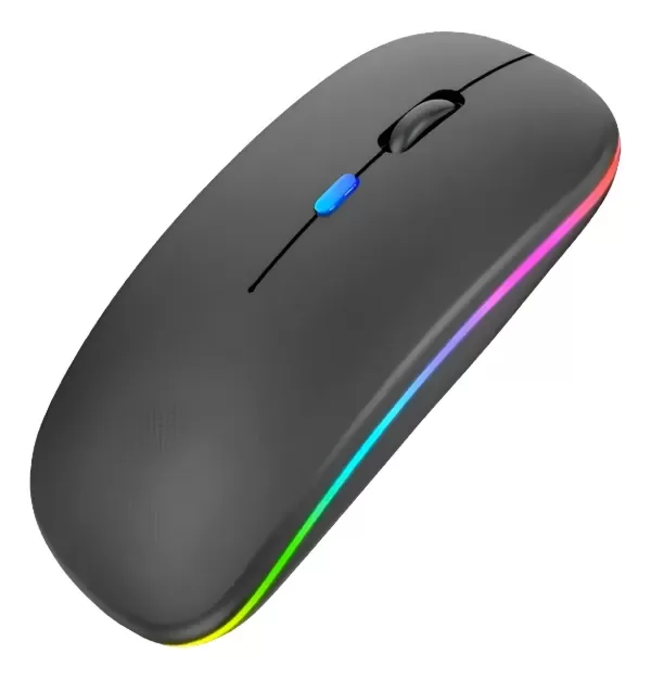 Producto - Mouse Bluetooth Inalámbrico NEGRO Rgb 2.4 Ghz Recargable Wireless