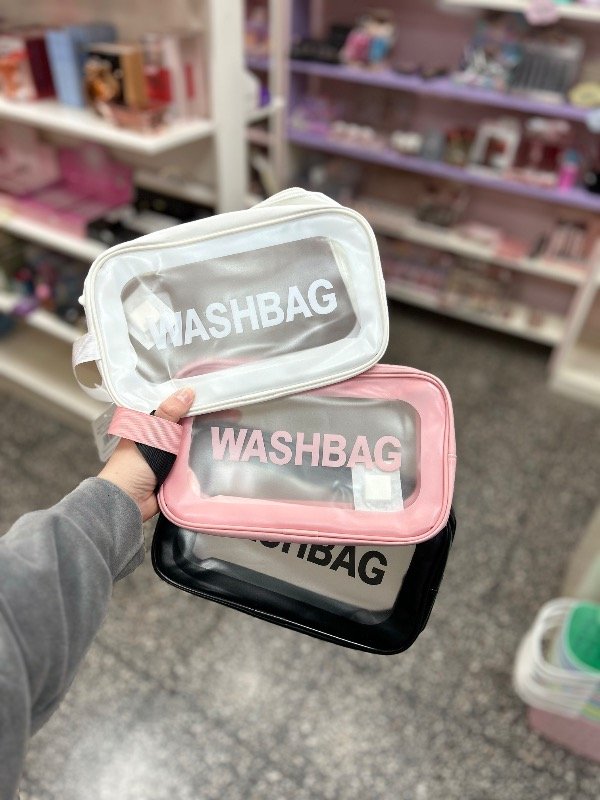 Producto - Neceser Washbag transparente blanco negro rosa - 0