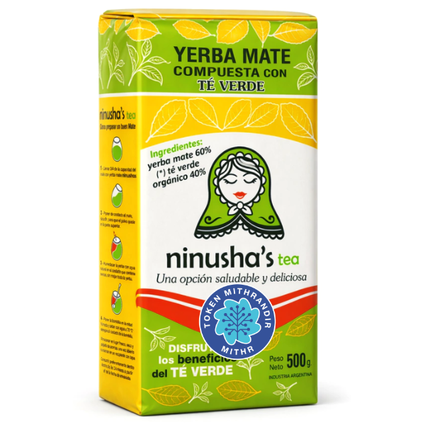 Producto - Yerba Mate NINUSHAS con Té Verde orgánico x 500 g