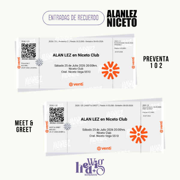 Producto - Entradas de recuerdo 14x6 SIMIL REALES - ALAN LEZ Niceto Club